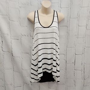 Banana Republic Black and White Sleeveless Striped Tank Top Size M